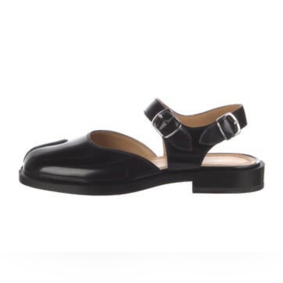 Maison Martin Margiela Black Leather Tabi Loafers, Size 38 - Picture 4 of 6